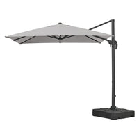 2.5M Grey Garden Cantilever Parasol Umbrella with Base