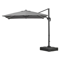 2.5M Grey Garden Cantilever Parasol Umbrella with Base