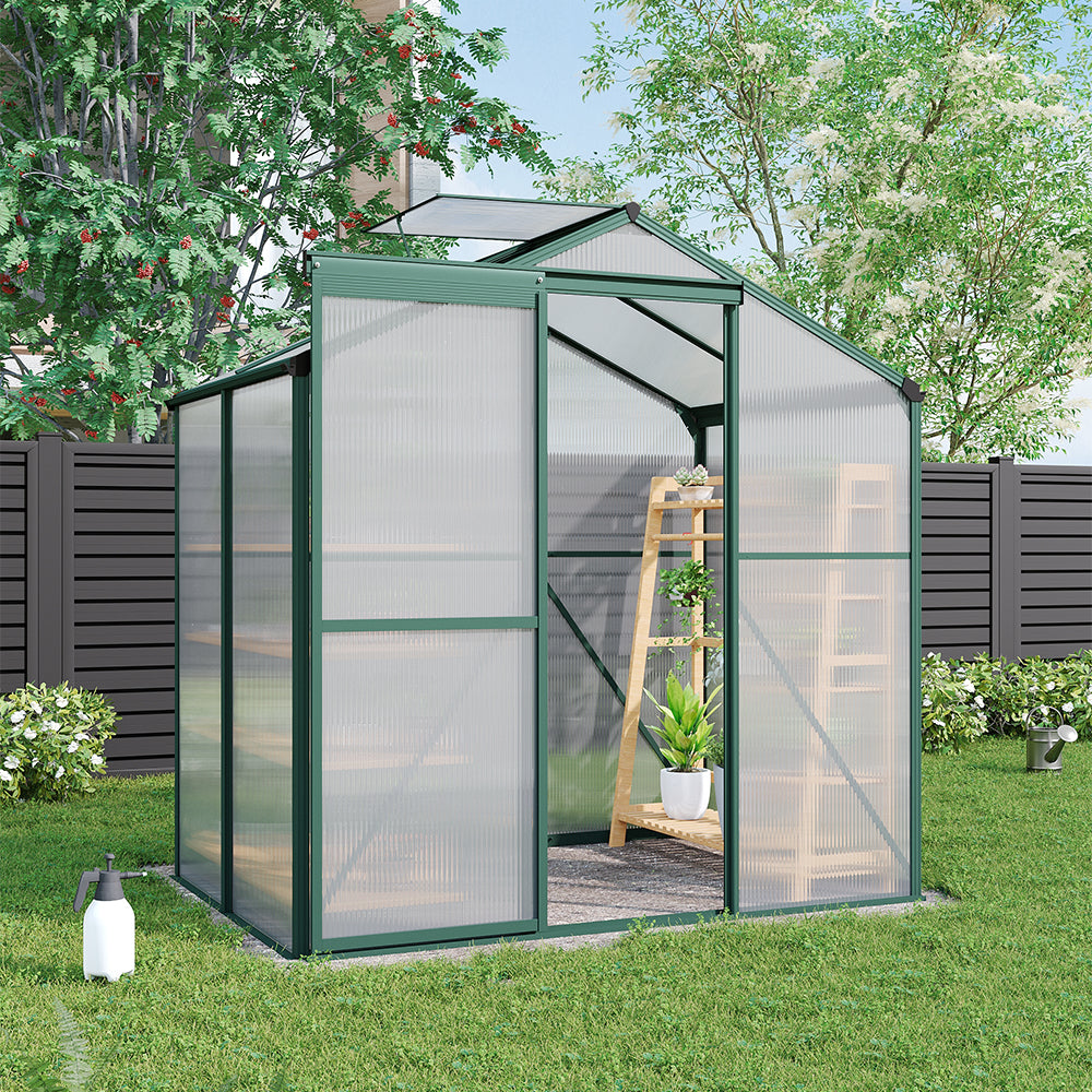 4x6ft Walk-in Greenhouse without Base in Backyard Garden – Ideal for Home Plant Growing