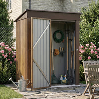 5x3FT Metal Pent Roof Garden Storage Shed with Lockable Door