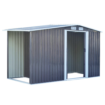 8x4ft Gable Roof Outdoor Storage Shed – Galvanized Steel Construction