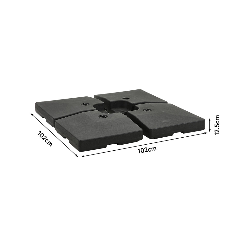 Octagon Double-Top Lighted Cantilever Parasol Umbrella with Base