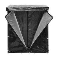 Mid-Size Firewood Holder with PE Tarp Roof – Durable Metal Rack for Garden Wood Storage