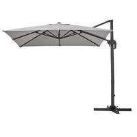 2.5M Grey Garden Cantilever Parasol Umbrella with Base