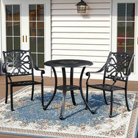Black Garden Cast Aluminum Round Patio Table