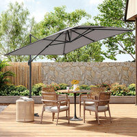 2.5M Grey Garden Cantilever Parasol Umbrella with Base
