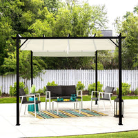 Retractable Steel Pergola with Canopy – Modern Outdoor Garden Shade Structure