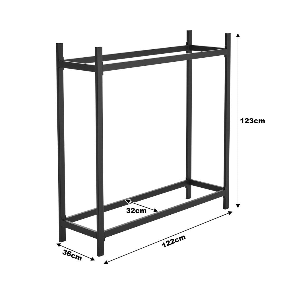 Dimensions of Black Metal Log Holder – Firewood Storage Rack Size Guide