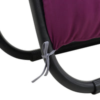 Close-up of the Purple Outdoor Seat Cushion’s bottom tie detail for secure attachment to garden chairs