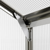 Interior Detail of 10x6ft Greenhouse – Aluminium Frame and Polycarbonate Panel Close-up