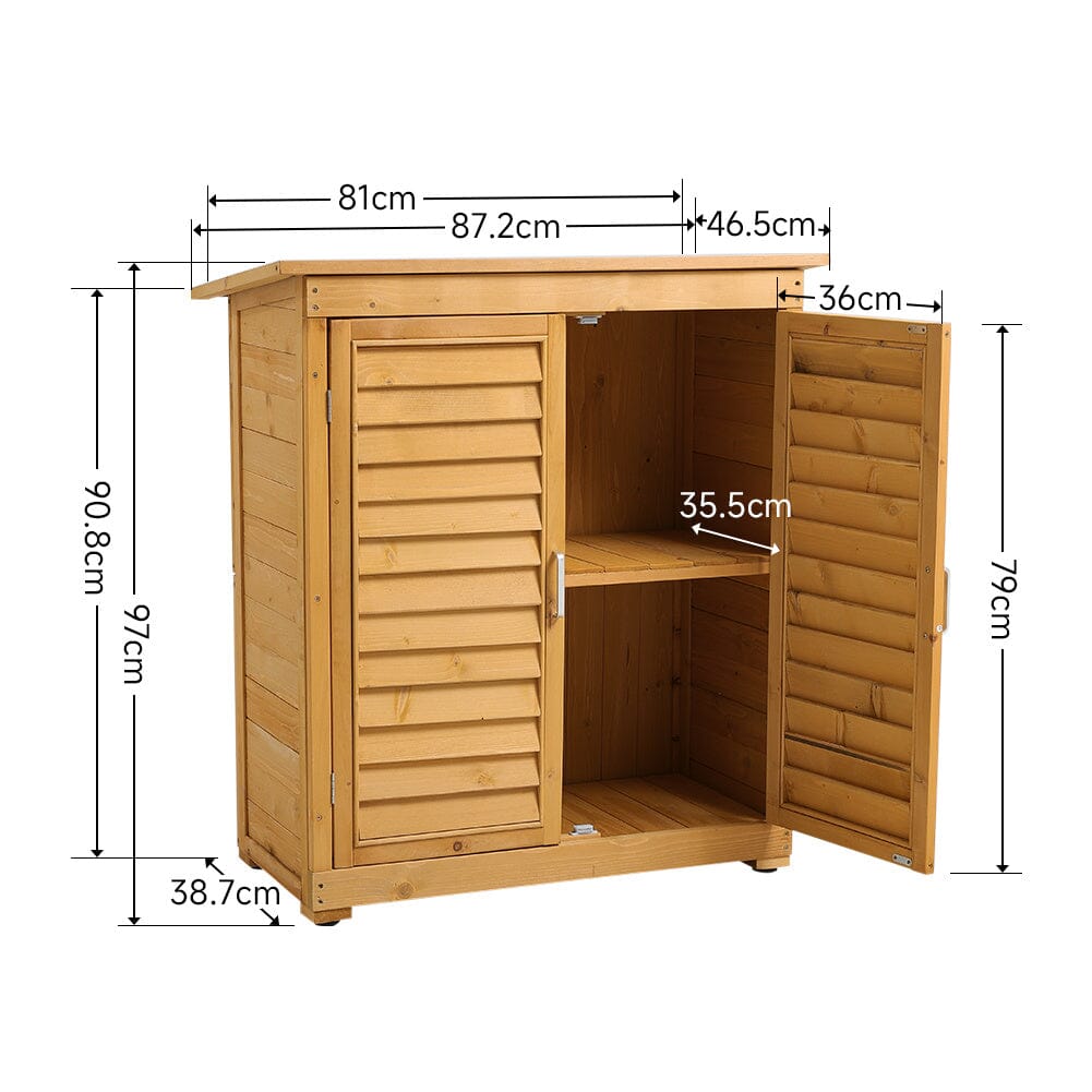 Dimensions of 3x2ft Outdoor Wooden Tool Shed – Compact Garden Cabinet Size Guide with Height, Width & Depth