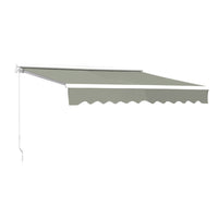 250cm Beige Manual Crank Awning with Adjustable Frame – White Background View