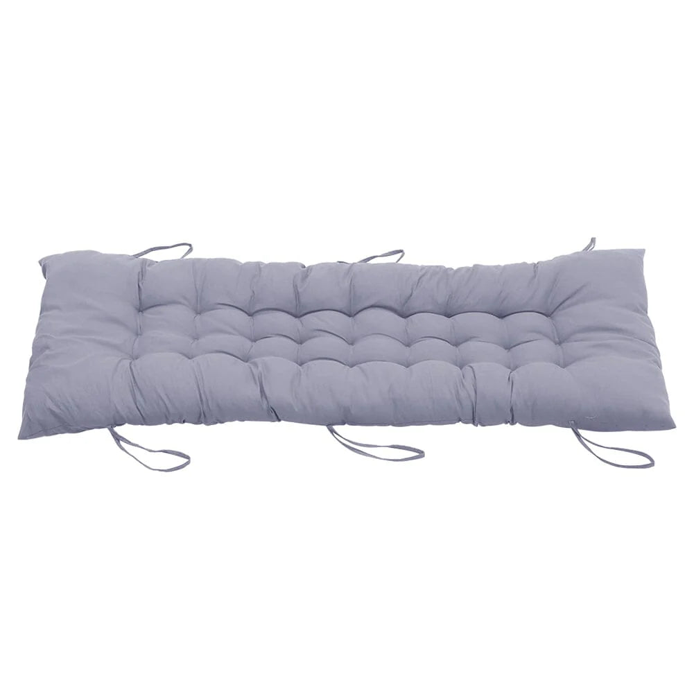 Grey Comfy Lounge Cushion Extra Thick Padding on white background - Comfortable and weather-resistant cushion for lounge chairs and seats