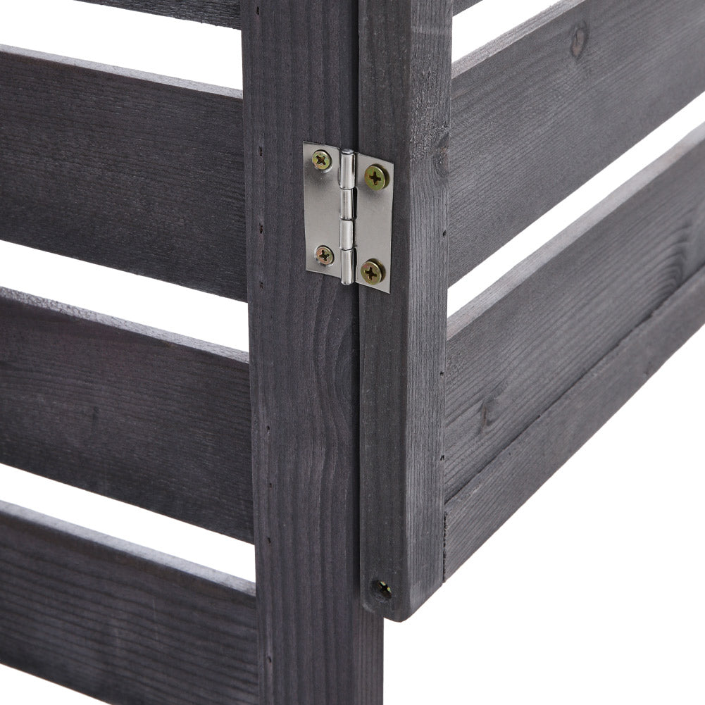 detail of wooden double door panel and latch design on 6x3ft garden bin shed