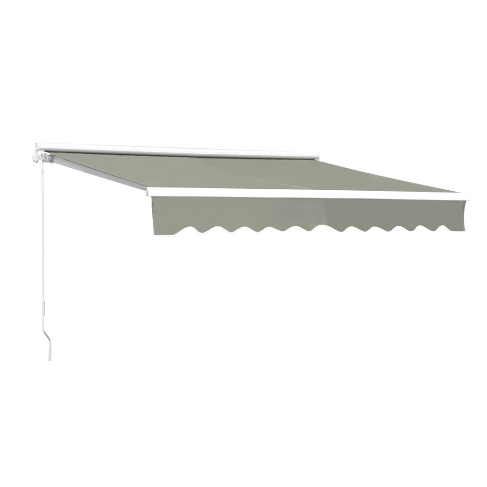 300cm Crank Operated Manual Awning with Powder-Coated Frame – Studio Image