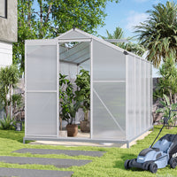 Freestanding 10x6ft Aluminium Greenhouse Installed on Garden Patio – Ideal for Vegetable Growing and Seed Starting