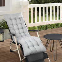 Grey Outdoor Seat Cushion placed on a garden patio chair, adding comfort and style to your outdoor space