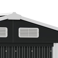 Built-in ventilation panel on 7x4ft outdoor tool shed – promotes airflow and reduces moisture buildup