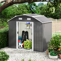 8x4ft galvanized steel acrylic large outdoor tool storage shed – robust design with spacious interior