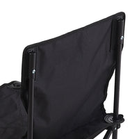 Backside Close-up of Foldable Camping Chair and Table - Sturdy frame and fabric detail view