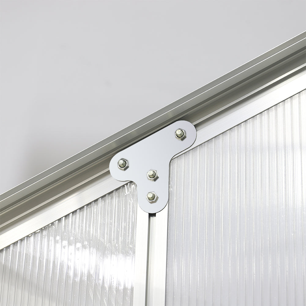 Detail View of Side Panel and Aluminium Frame on 10x6ft Garden Greenhouse – Sturdy, Rust-Resistant Construction