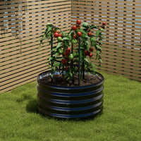 Anthracite galvanized steel round garden raised bed – weatherproof, easy-to-assemble outdoor planter for gardening