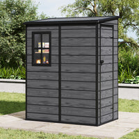 5x4ft Plastic Garden Storage Shed Weatherproof Outdoor Tool Shed