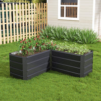 7-shape raised garden bed outdoor weatherproof planter box – durable metal frame for outdoor vegetable and flower gardening