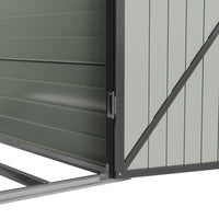 4x6ft Pent Roof Metal Garden Storage Shed with Lockable Door
