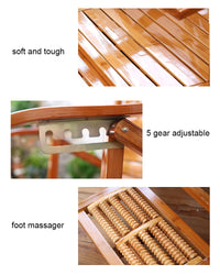 Breathable seat and ergonomic backrest detail of bamboo rocking chair
