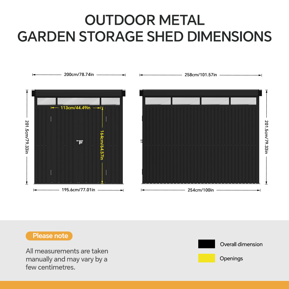 Weatherproof Metal Garden Storage Shed with Lockable Door and Window