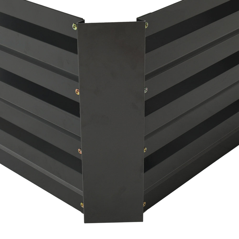 External corner view of rectangular galvanized steel planter box – reinforced design for long-lasting outdoor use