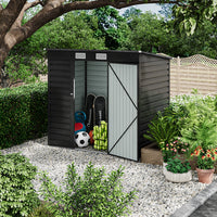 6x4ft galvanized steel garden storage shed with lockable door – durable and weather-resistant outdoor tool storage