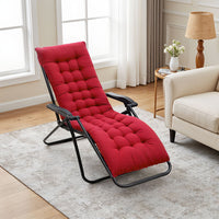 Outdoor Seat Cushion Thick Tufted Pad in Red for Garden Patio Chairs - Bold and comfortable cushion for outdoor seating