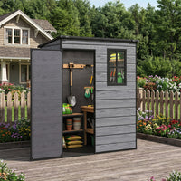 5x3FT Plastic Garden Storage Shed with Lockable Door