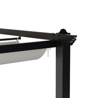 Close-up of 13x10ft Pergola Corner – Durable Aluminum Frame and Retractable Roof Details