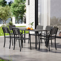 Garden Rectangular Patio Table with Parasol Hole