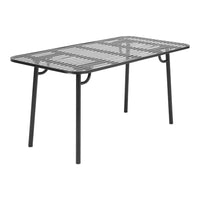 160x80cm Black Metal Garden Table – Wrought Iron Patio Dining Table on White Background
