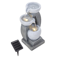 Solar-Powered Water Fountain Outdoor Garden Feature with LED Lights