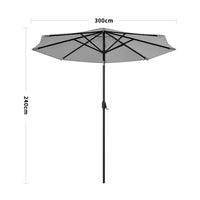 3M Octagon Garden Parasol Umbrella with LED
