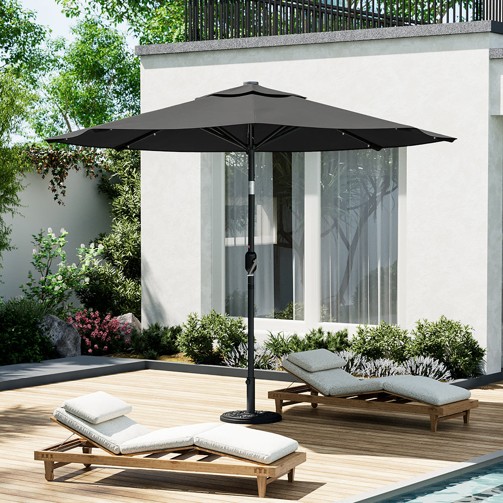 3M Octagon Garden Parasol Umbrella with LED