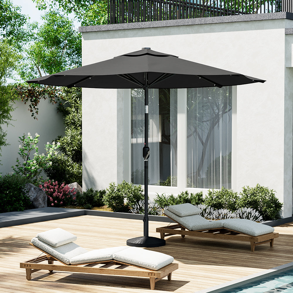 3M Octagon Garden Parasol Umbrella with LED