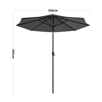 3M Octagon Garden Parasol Umbrella with LED
