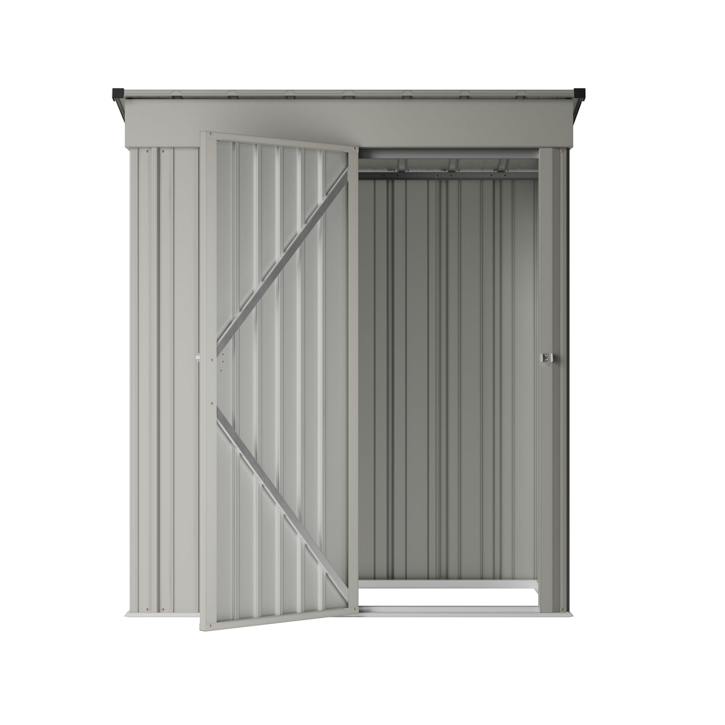 5x3FT Metal Pent Roof Garden Storage Shed with Lockable Door