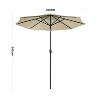 3M Octagon Garden Parasol Umbrella with LED