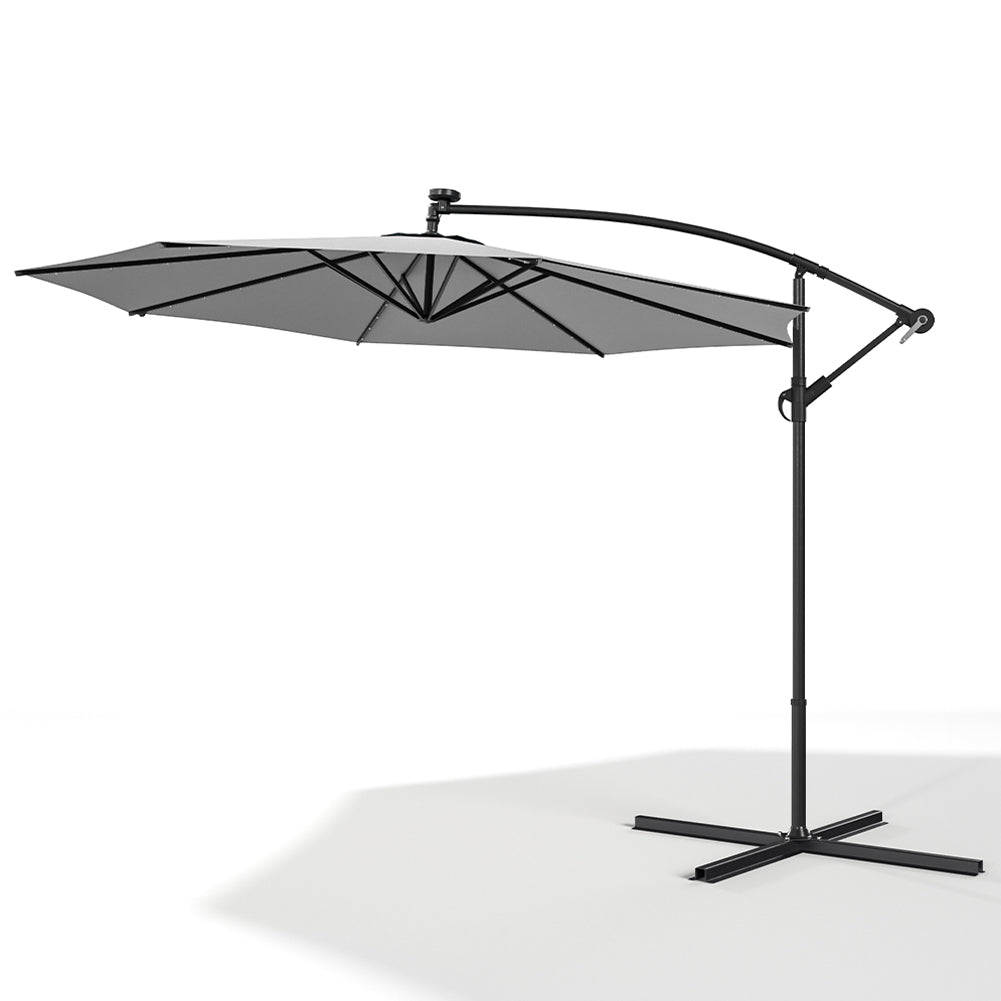 3M Garden Octagon Cantilever Parasol Umbrella with LED