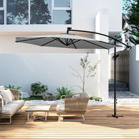 3M Garden Octagon Cantilever Parasol Umbrella with LED