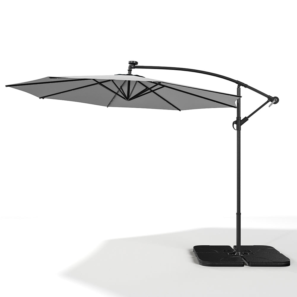 3M Garden Octagon Cantilever Parasol Umbrella with LED