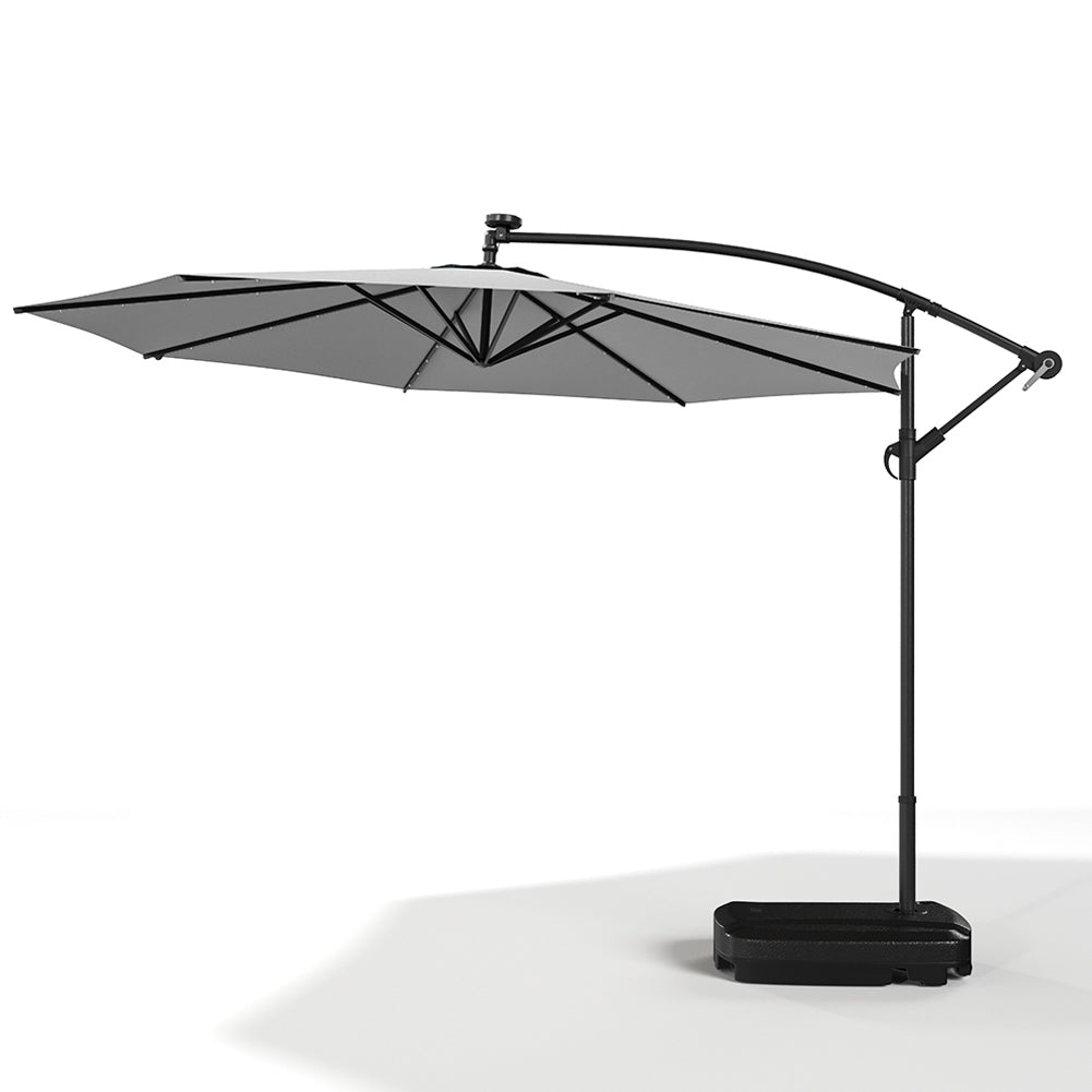 3M Garden Octagon Cantilever Parasol Umbrella with LED