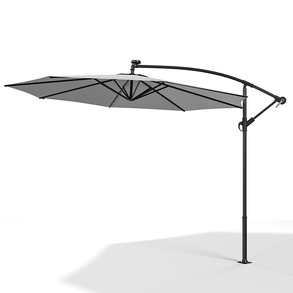 3M Garden Octagon Cantilever Parasol Umbrella with LED